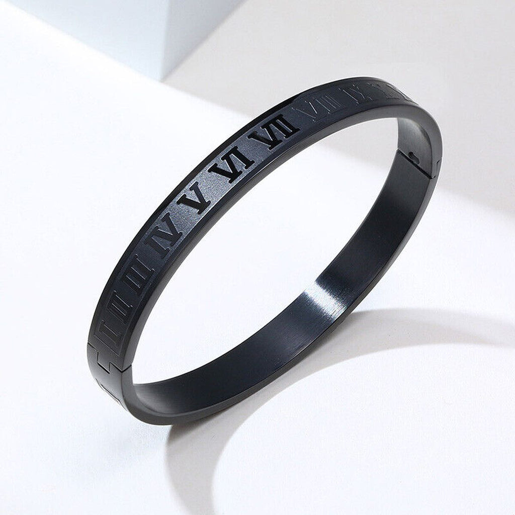 Roman Black Stainless Steel Bangle Kada Bracelet Men Bulk