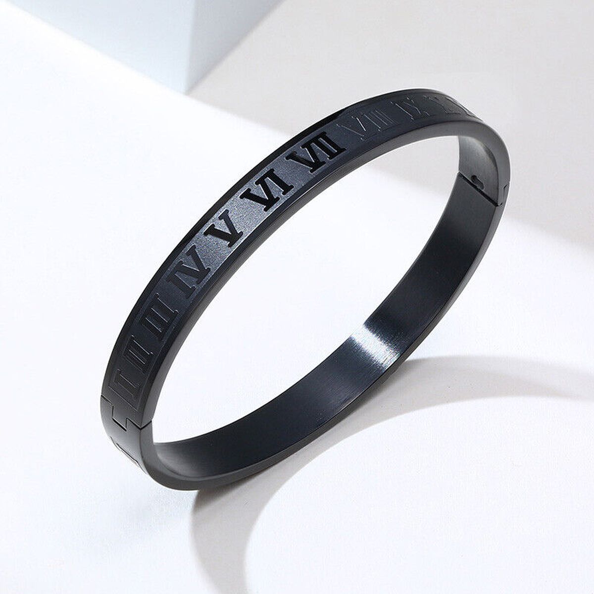 Roman Black Stainless Steel Bangle Kada Bracelet Men Bulk
