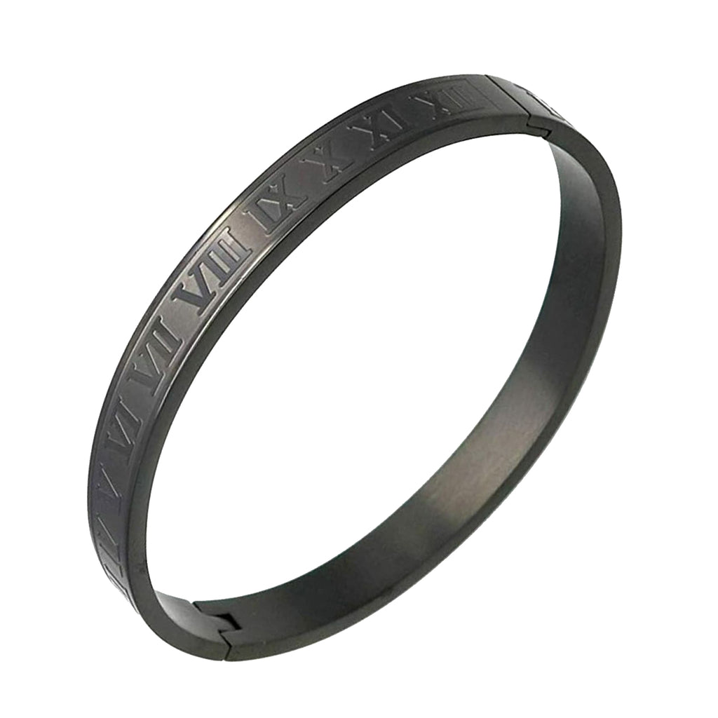 Roman Black Stainless Steel Bangle Kada Bracelet Men Bulk