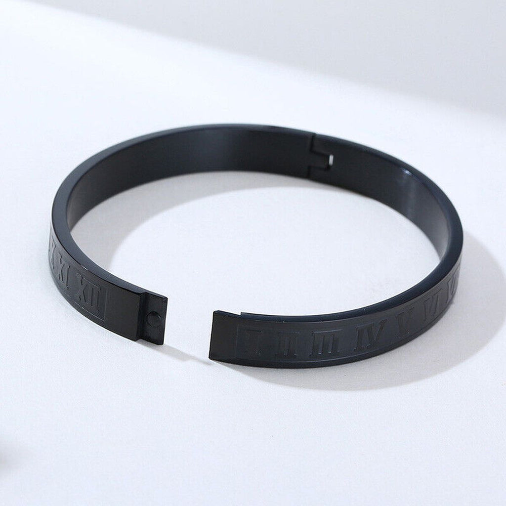 Roman Black Stainless Steel Bangle Kada Bracelet Men Bulk
