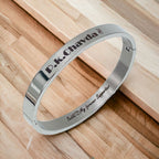 8mm Customized Personalised Laser Engraved Stainless Steel Gold Openable Bangle Cuff Kada For Men