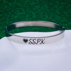 8mm Customized Personalised Laser Engraved Stainless Steel Gold Openable Bangle Cuff Kada For Men