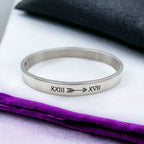 8mm Customized Personalised Laser Engraved Stainless Steel Gold Openable Bangle Cuff Kada For Men