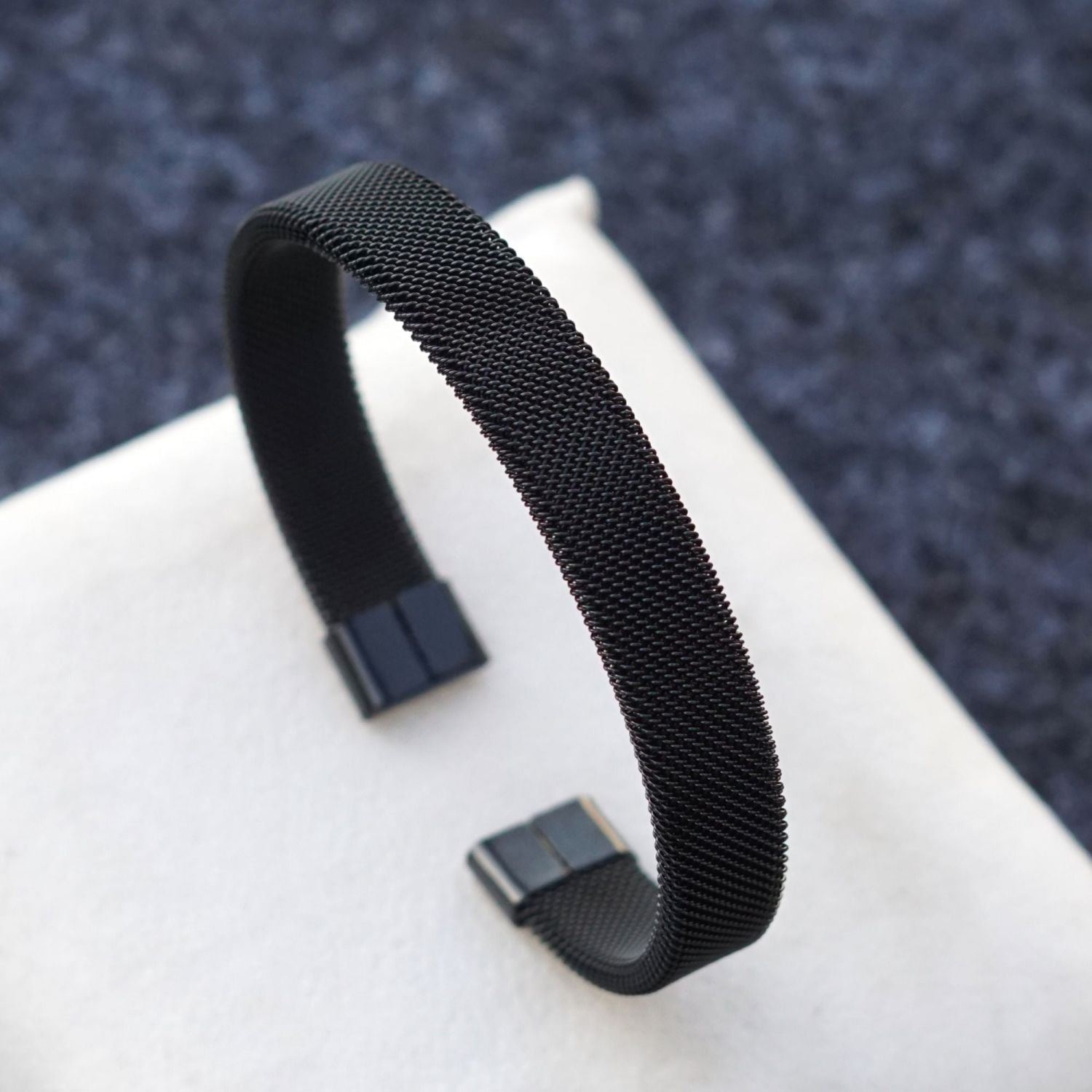 Slim Mesh Black 316L Stainless Steel Cuff Kada Bangle Bracelet Bulk