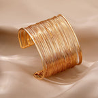 Party Statement Mesh 18K Gold Cuff Kada Bangle Bracelet For Women
