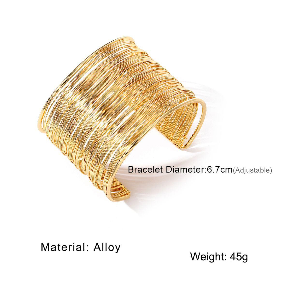 Party Statement Mesh 18K Gold Cuff Kada Bangle Bracelet For Women