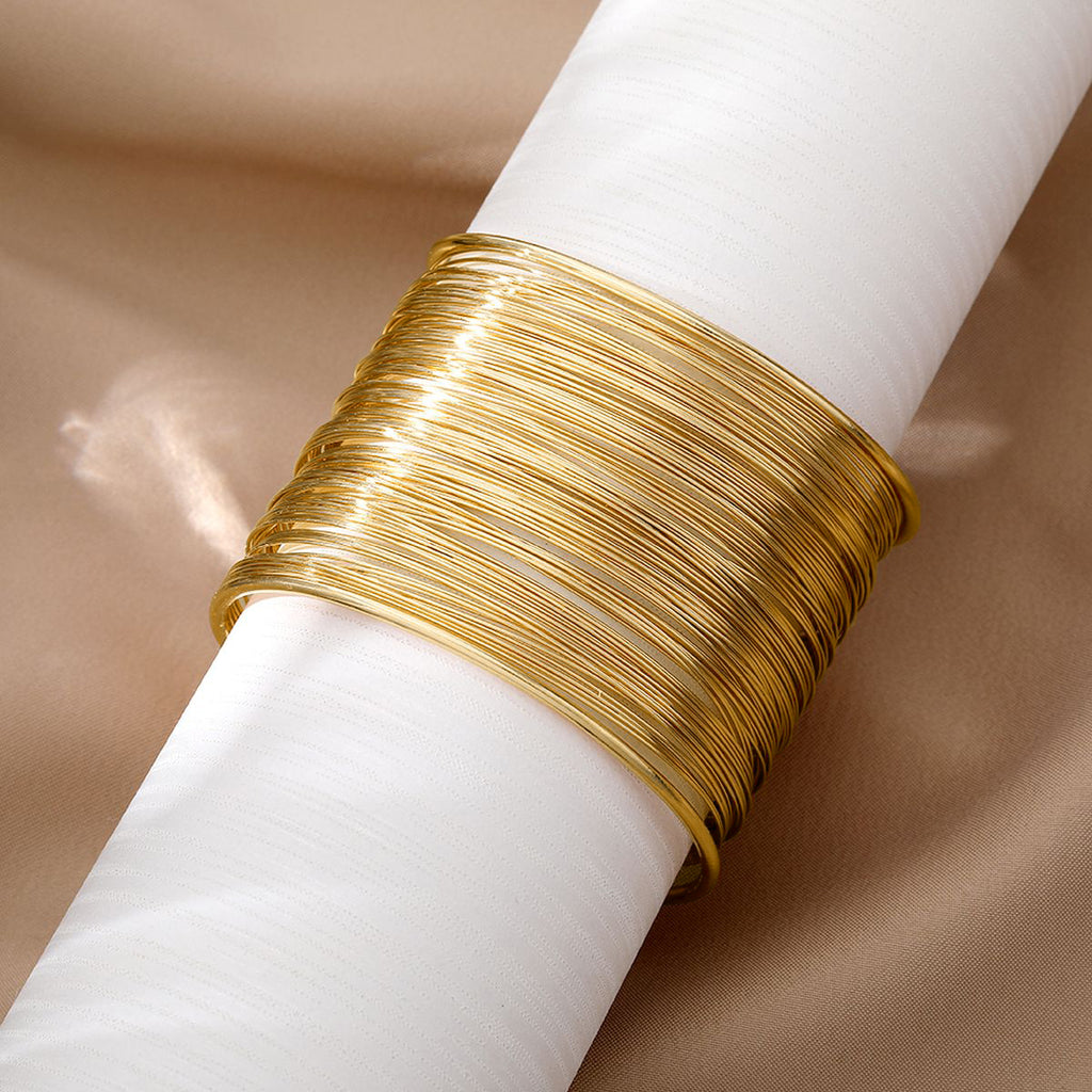 Party Statement Mesh 18K Gold Cuff Kada Bangle Bracelet For Women