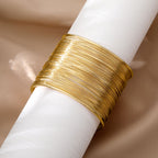 Party Statement Mesh 18K Gold Cuff Kada Bangle Bracelet For Women