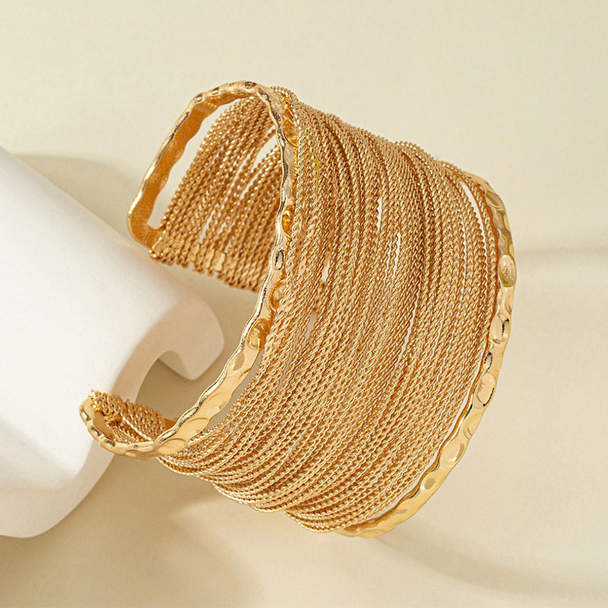 Party Statement Mesh 18K Gold Cuff Kada Bangle Bracelet For Women Main image