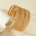 Party Statement Mesh 18K Gold Cuff Kada Bangle Bracelet For Women