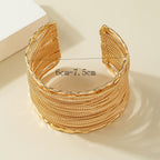 Party Statement Mesh 18K Gold Cuff Kada Bangle Bracelet For Women