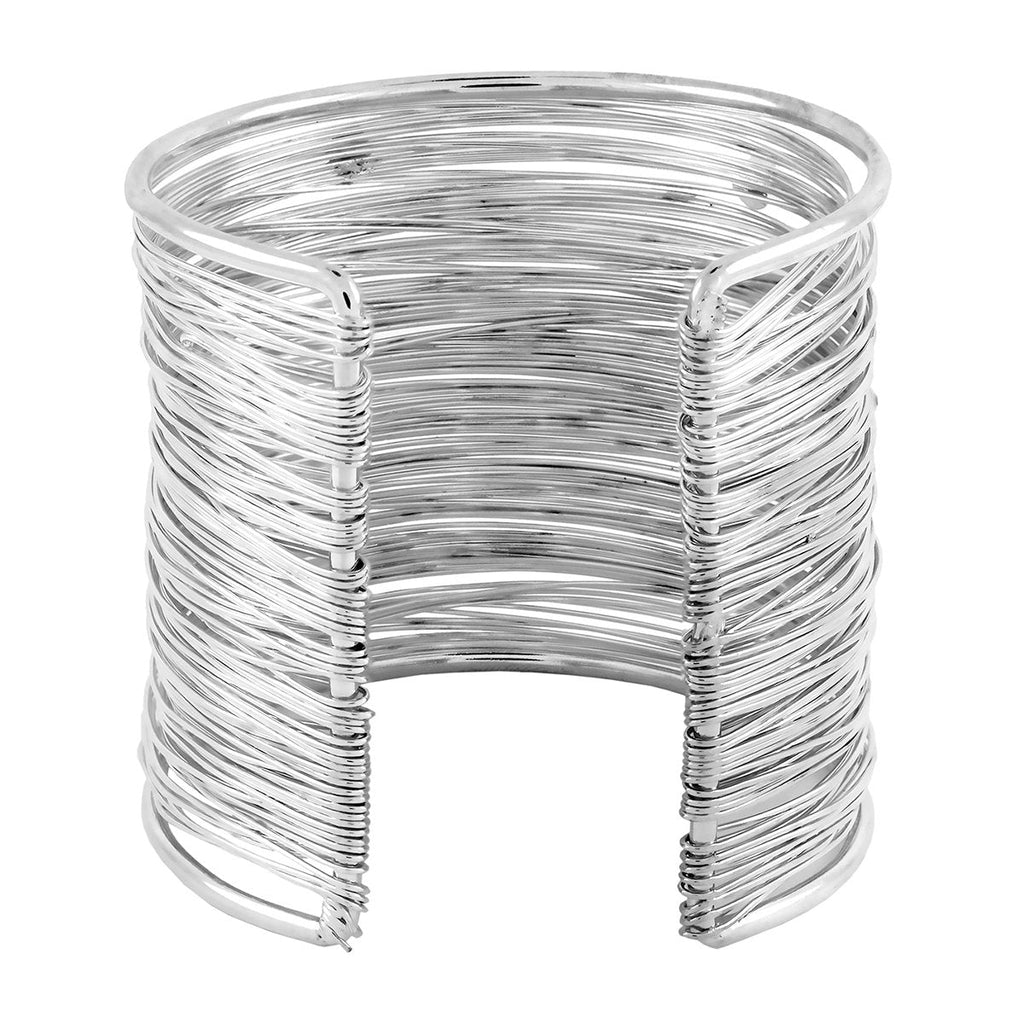Party Statement Mesh Silver CZ Cuff Kada Bangle Bracelet Girls Bulk