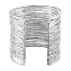 Party Statement Mesh Silver CZ Cuff Kada Bangle Bracelet Girls Bulk