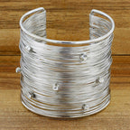 Party Statement Mesh Silver CZ Cuff Kada Bangle Bracelet Girls Bulk