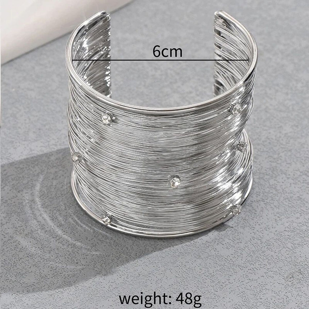 Party Statement Mesh Silver CZ Cuff Kada Bangle Bracelet Girls Bulk