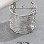 Party Statement Mesh Silver CZ Cuff Kada Bangle Bracelet Girls Bulk