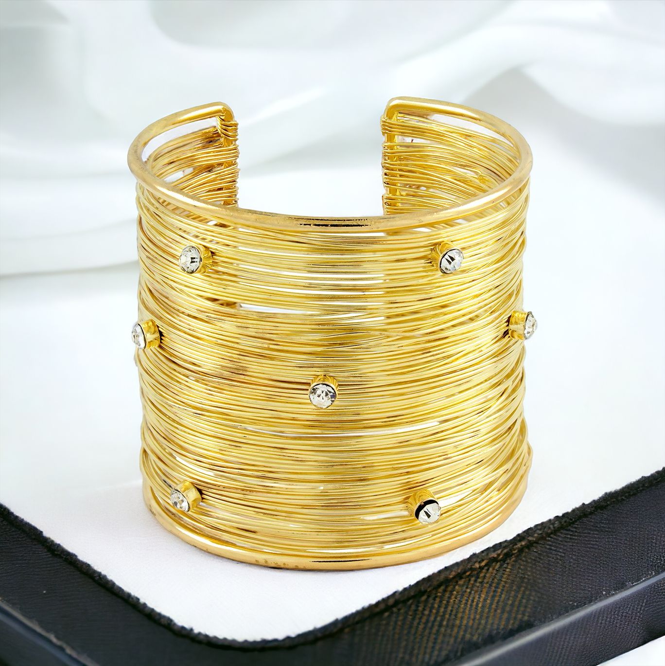 Party Statement Mesh Silver CZ Cuff Kada Bangle Bracelet Girls Bulk