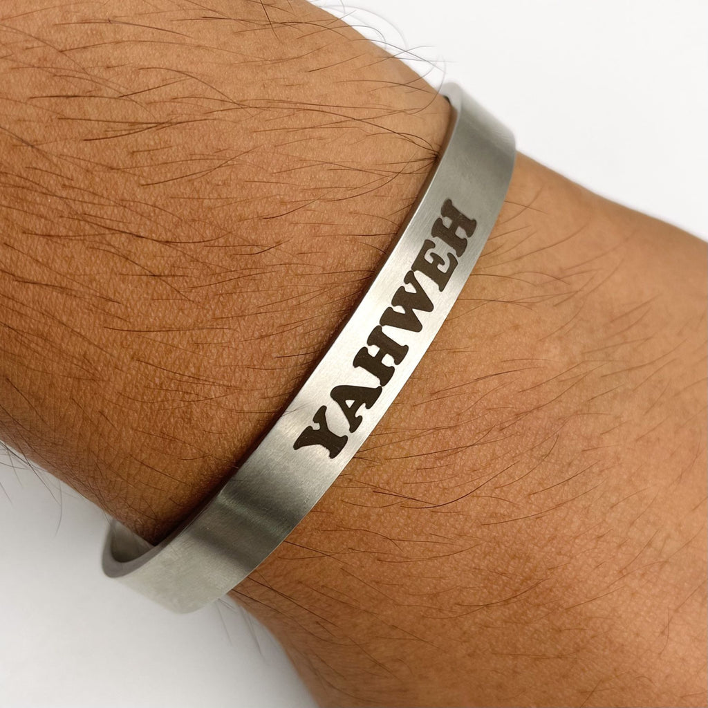 8Mm Stainless Steel Letter Engraved Silver Bangle Cuff Bulk