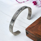 8Mm Stainless Steel Letter Engraved Silver Bangle Cuff Bulk