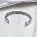 8Mm Stainless Steel Letter Engraved Silver Bangle Cuff Bulk