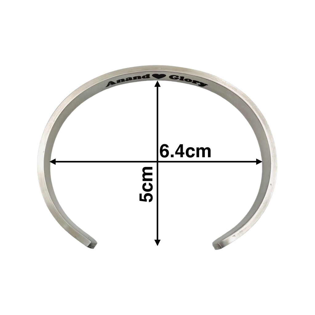 8Mm Stainless Steel Letter Engraved Silver Bangle Cuff Bulk