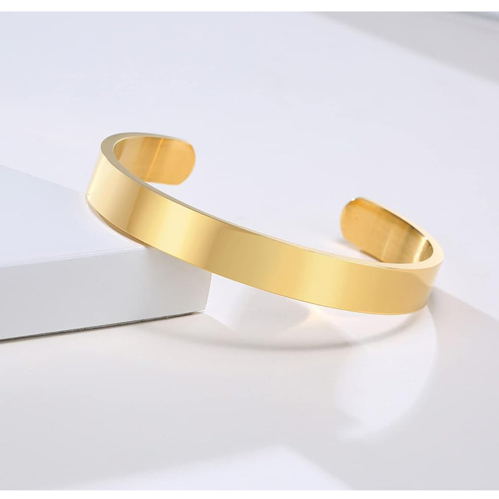 8Mm Stainless Steel Letter Engraved Silver Bangle Cuff Bulk