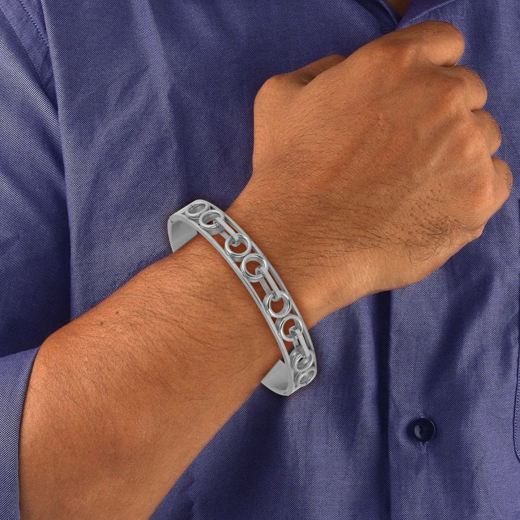 Stylish Italian 316L Stainless Steel Openable Kada Bracelet Men