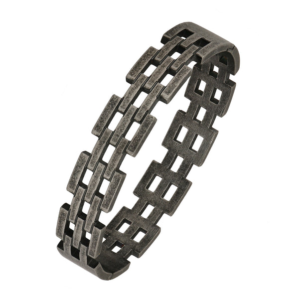 Stylish Italian Black 316L Stainless Steel Openable Kada Bracelet Men Secondary image
