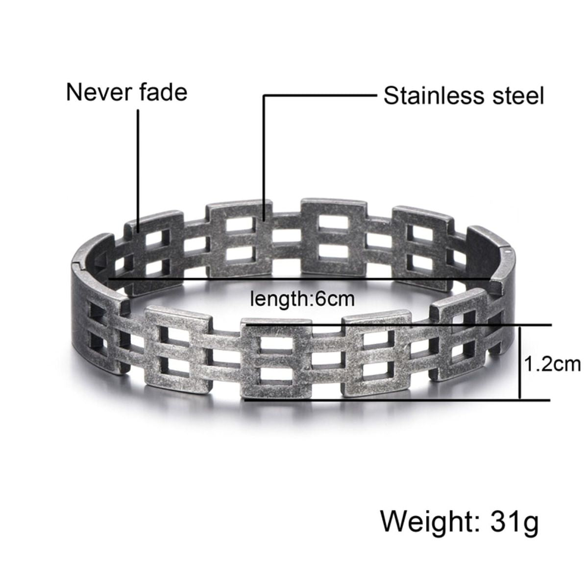 Stylish Italian Black 316L Stainless Steel Openable Kada Bracelet Men