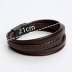 Braided Multi-Layer Brown Leather Wrist Wrap Band Bracelet Bulk