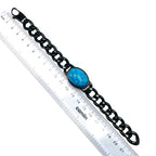 Salman Khan Curb Black Turquoise Black Stainless Steel Bracelet Bulk