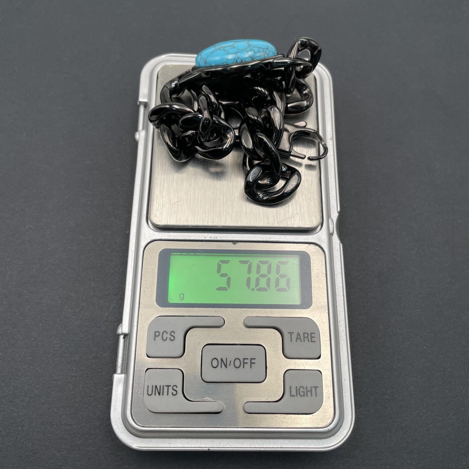 Salman Khan Curb Black Turquoise Black Stainless Steel Bracelet Bulk