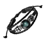 Constellation Zodiac Star Sign Leather Wrist Band Bracelet Wholesale
