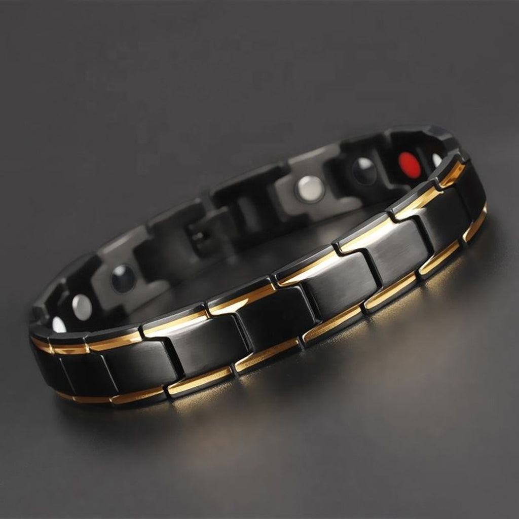 Titanium Black Gold Magnet Health Care Therapy Bio Energy Bracelet