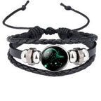 Constellation Zodiac Star Leather Wrist Band Strand Bracelet Bulk