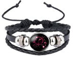 Constellation Zodiac Star Leather Wrist Band Strand Bracelet Bulk