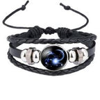 Constellation Zodiac Star Leather Wrist Band Strand Bracelet Bulk