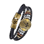 Luxury Vintage Zodiac Gold Plated Leather Bracelet For Men Wholesale