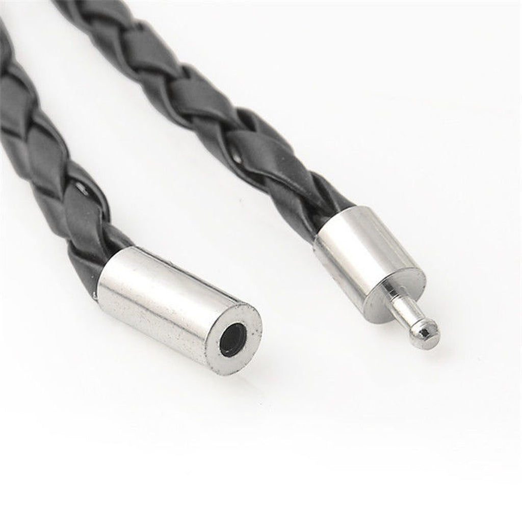 Rope Braided Crafted Black Leather Wrist Band Strand Bracelet Bulk
