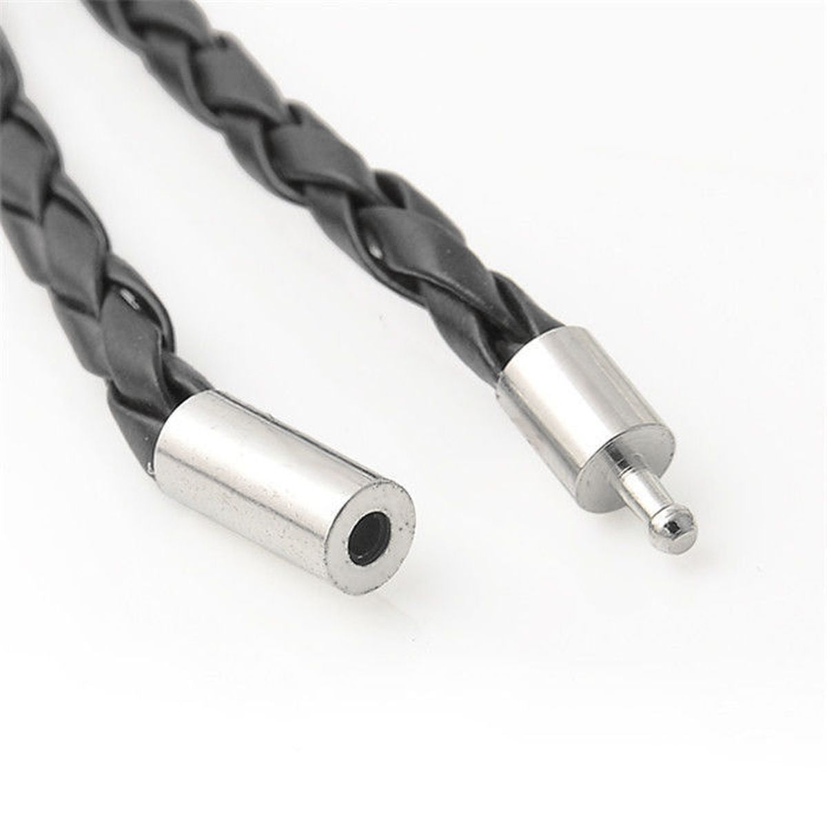 Rope Braided Crafted Black Leather Wrist Band Strand Bracelet Bulk