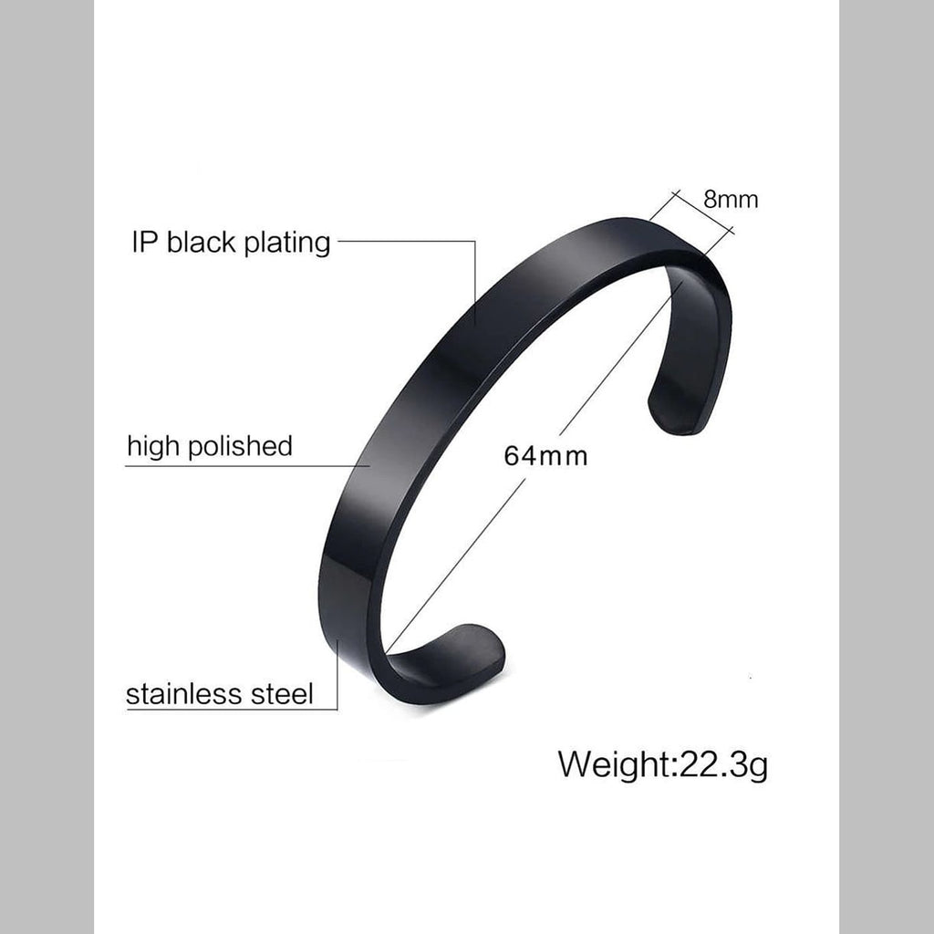 8Mm Stainless Steel Letter Engraved Silver Bangle Cuff Bulk
