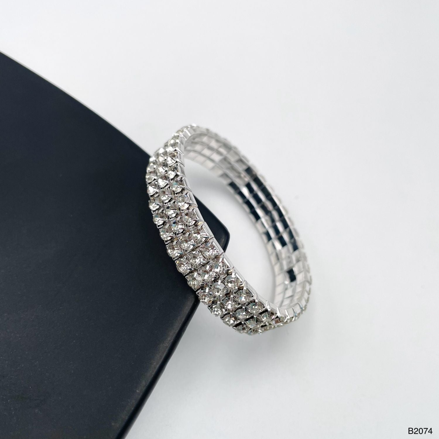 Three Line Austrian Rhinestone Crystal Stretch Elastic Bracelet Bulk