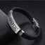 Silver Black Rubber Silicone Stainless Steel Wristband Bracelet Bulk