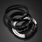 Brown Triple Layer Braided Rope Leather Wrist Band Wrap Bracelet Bulk