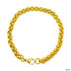 Spiga Franco 22K Gold 316L Stainless Steel Smooth Bracelet Bulk