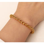 Spiga Franco 22K Gold 316L Stainless Steel Smooth Bracelet Bulk