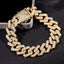 Curb Cuban Hip Hop Iced Out Links Gold Rhinestone Bracelet Men Bulk