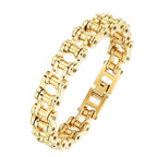 Biker Motorcycle Chain Gold Heavy 316L Stainless Steel Bracelet Bulk