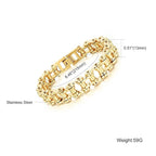 Biker Motorcycle Chain Gold Heavy 316L Stainless Steel Bracelet Bulk
