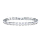Silver Baguette CZ American Diamond CZ Tennis Bracelet Bulk